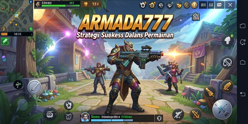 Screenshot gameplay menampilkan aksi strategis dan grafis memukau dalam ARMADA777.