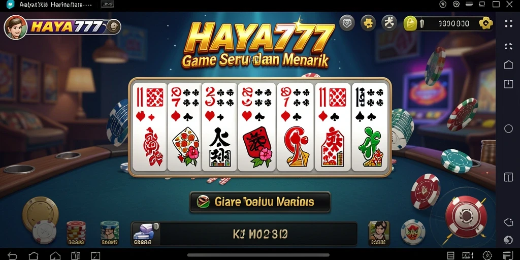 Screenshot HAYA777 menampilkan gameplay Domino yang seru dan interaktif.