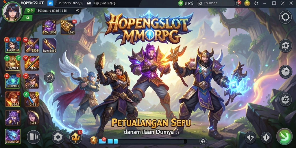 Tangkapan layar utama HOPENGSLOT yang menampilkan aksi seru dalam permainan MMORPG.