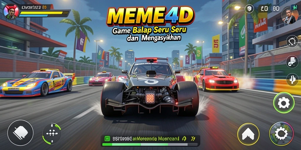 Tampilan gameplay seru dalam balapan MEME4D.