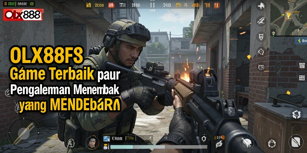 Tangkapan layar dari gameplay seru OLX888 dalam aksi menembak.