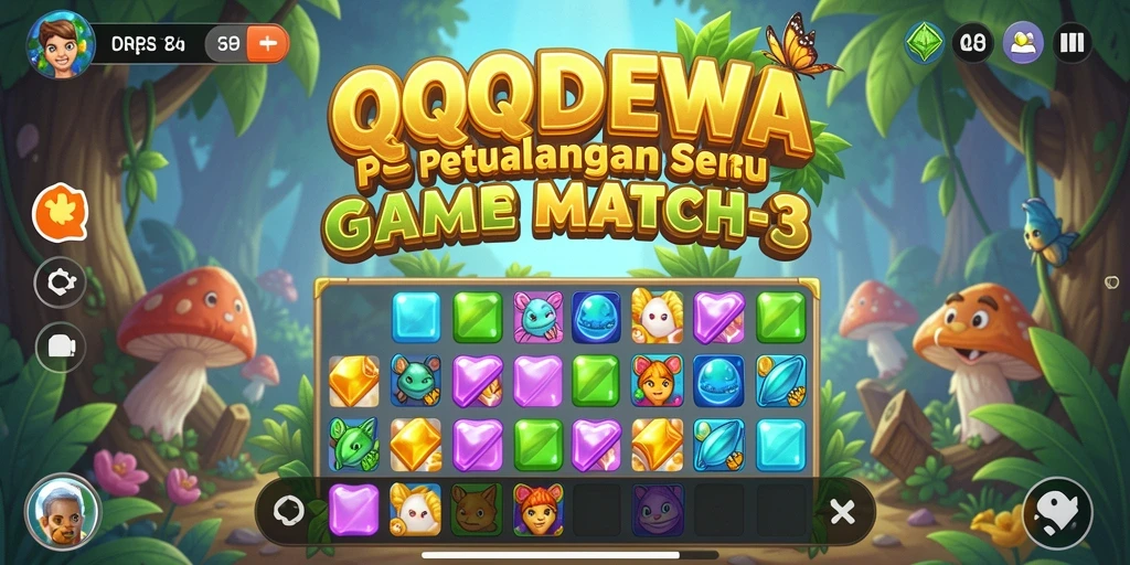 Menampilkan gameplay seru dan tantangan Match-3 yang menarik.