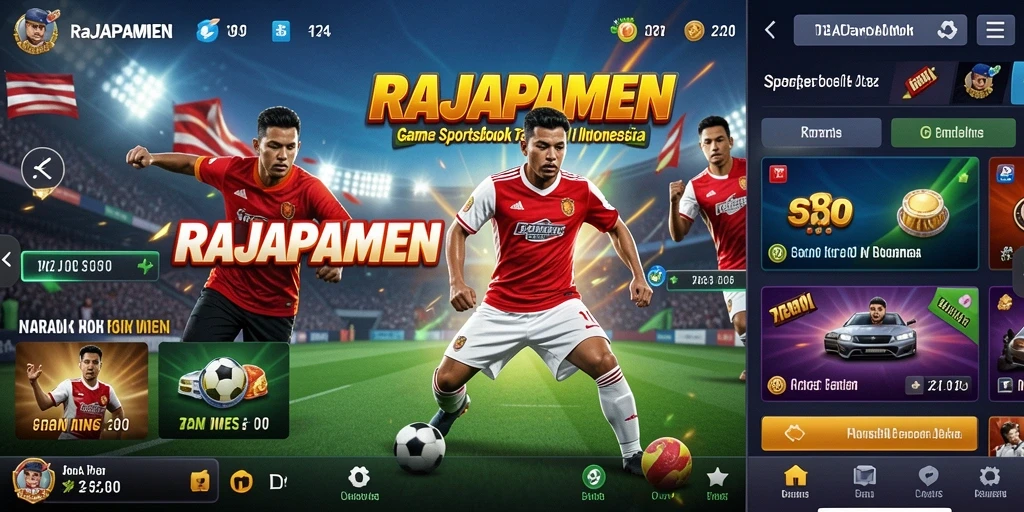 Screenshot utama RAJAPAMEN menampilkan gameplay Sportsbook yang menarik.